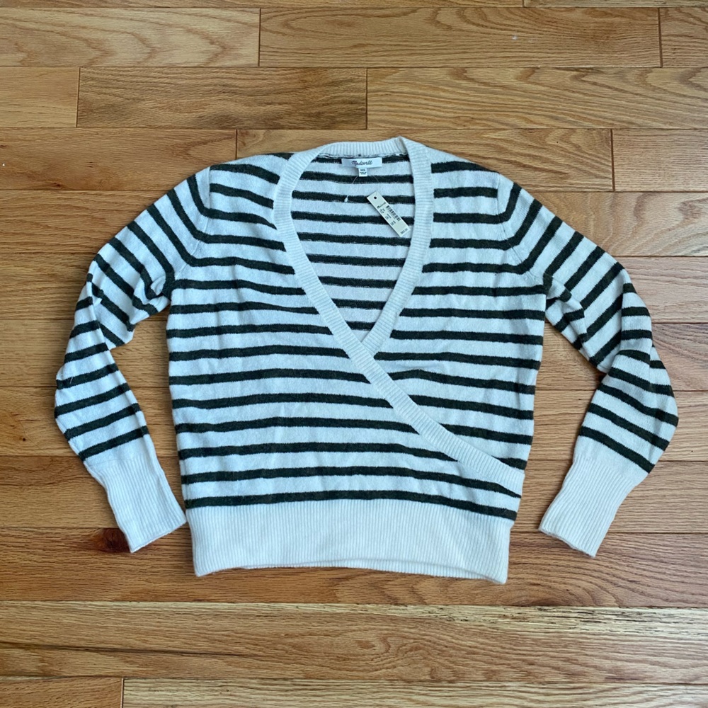 Madewell Soft Striped Wrap Sweater